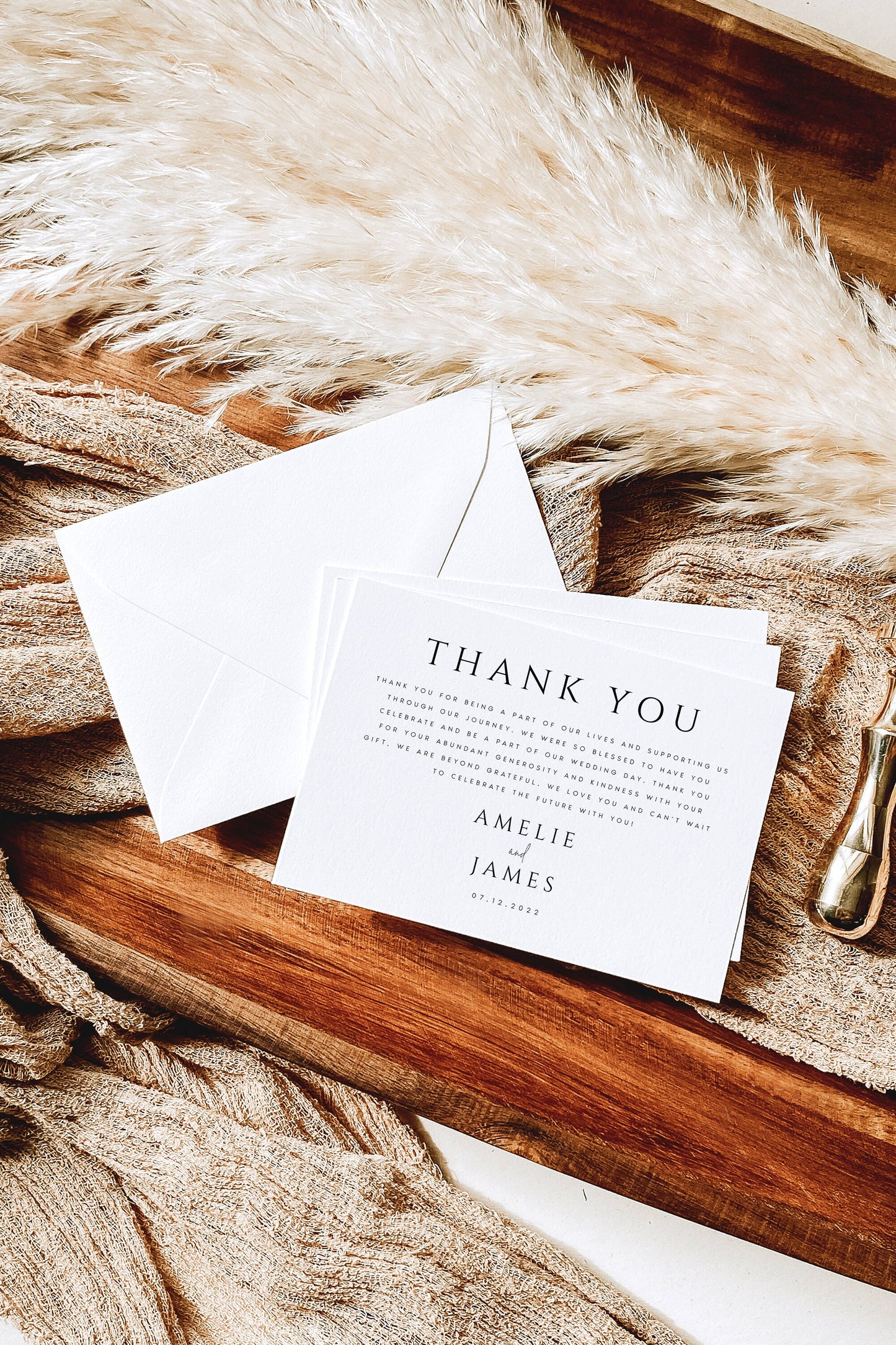 Amelie Wedding Thank You Card Template