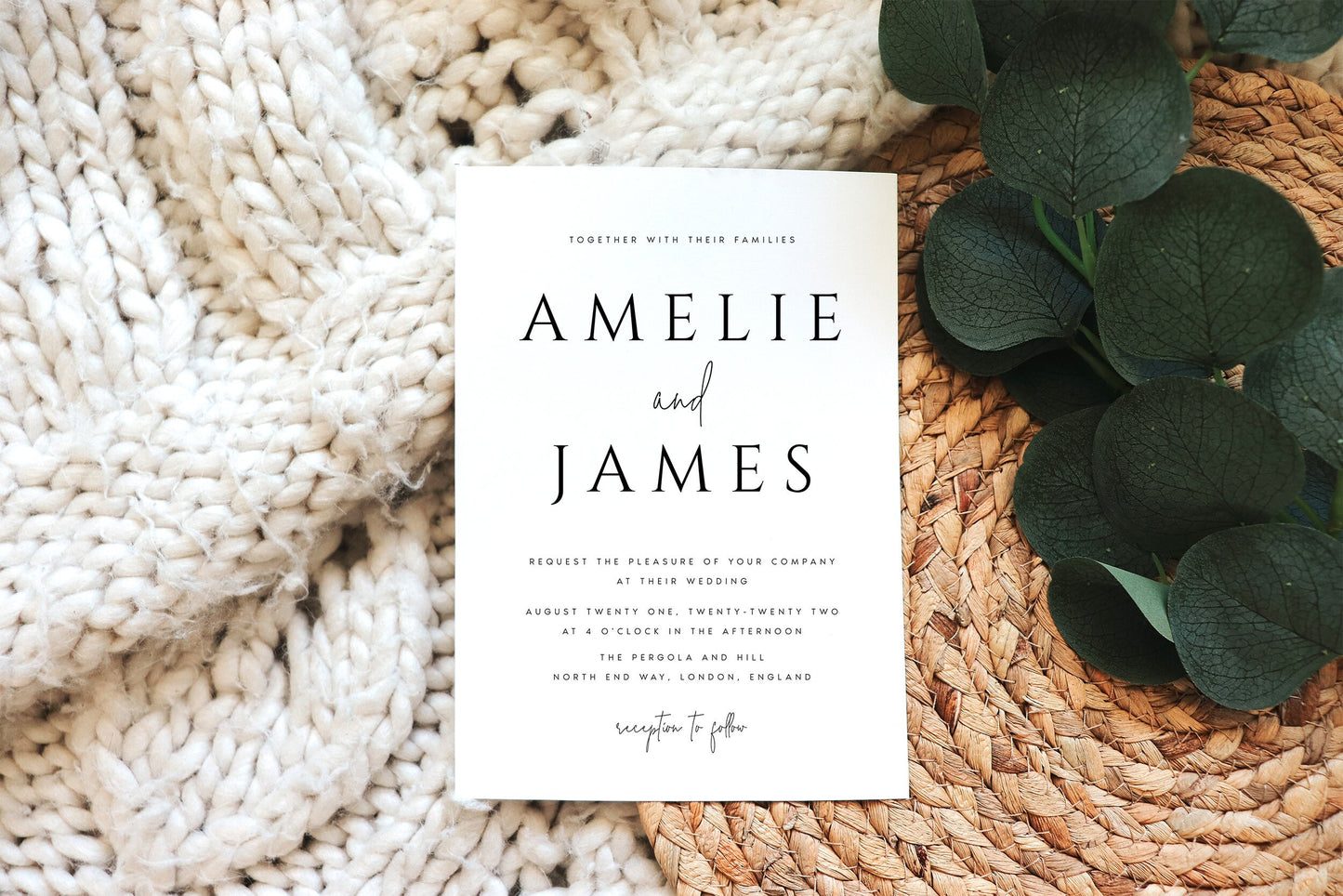 Amelie Minimalist Wedding INVITATION Template