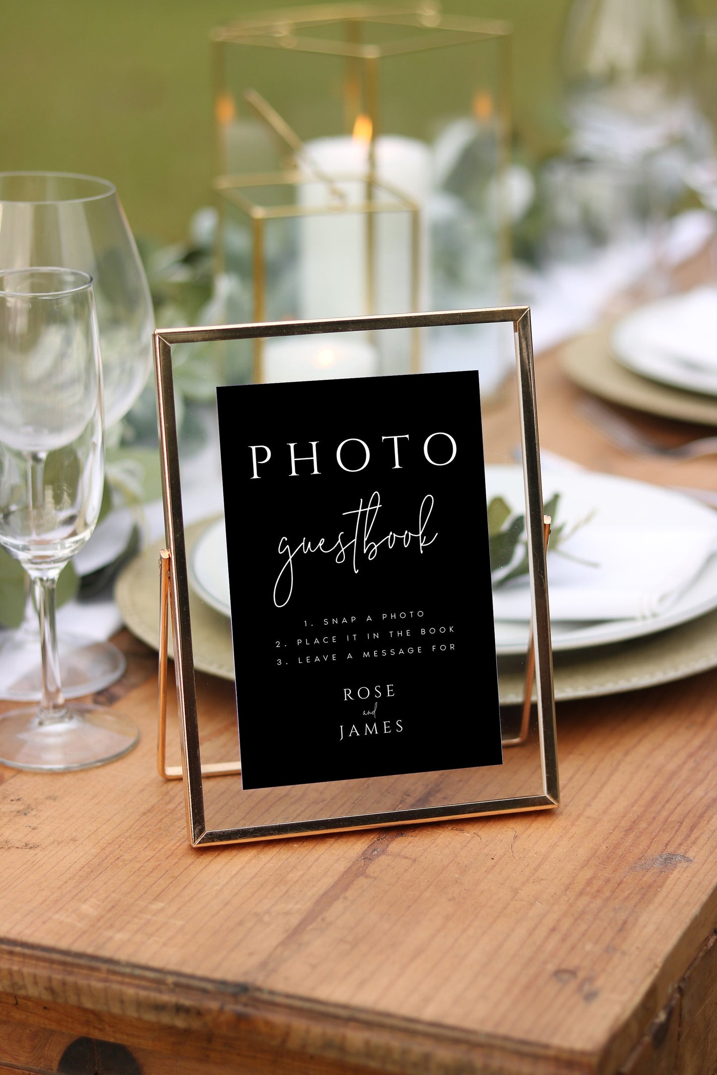 Rose Photo Guestbook Sign Template