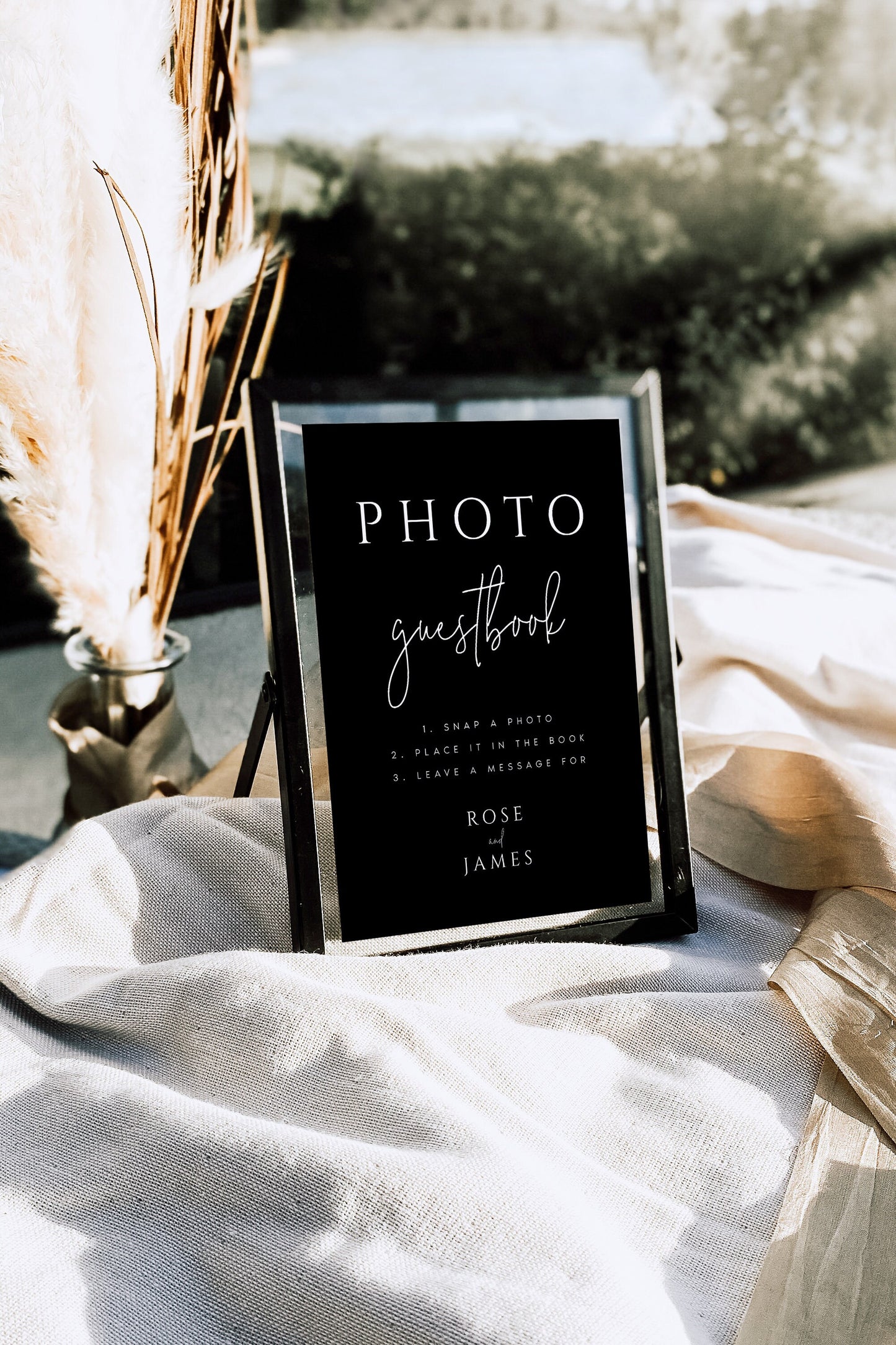 Rose Photo Guestbook Sign Template