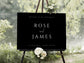 Rose Black Wedding Welcome Sign Template