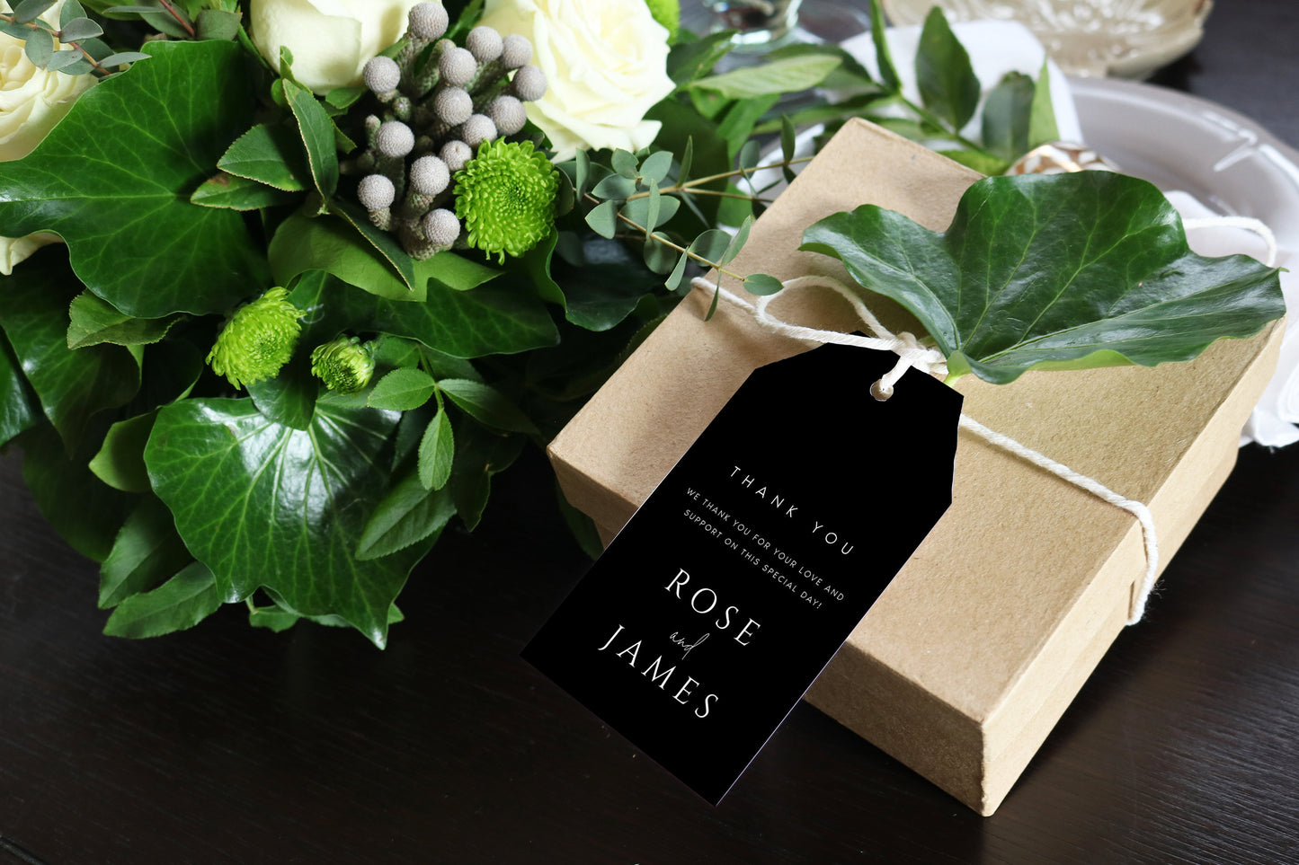 Rose Modern Favor Tag Template