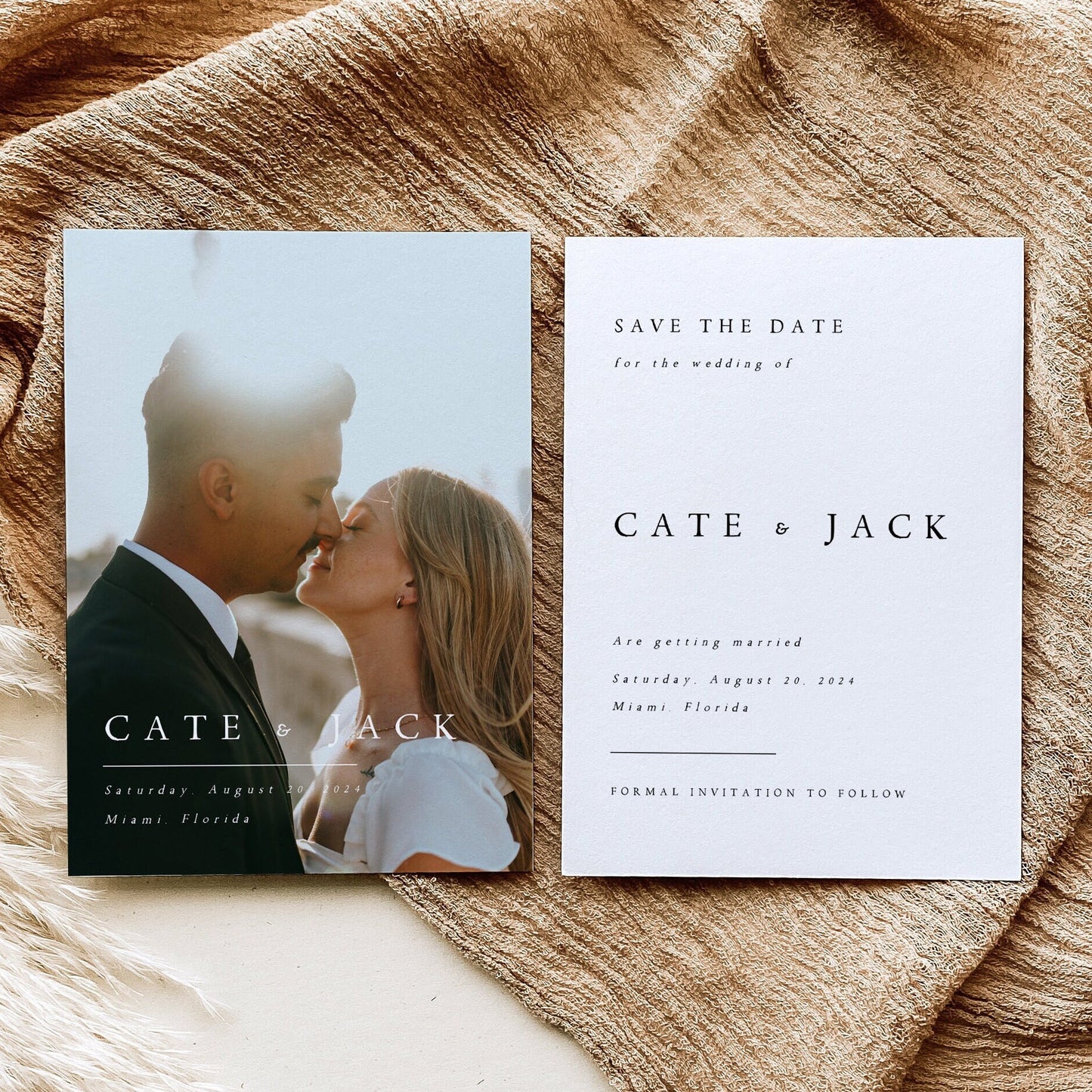 Cate Double-Sided MODERN Photo Save the Date Template