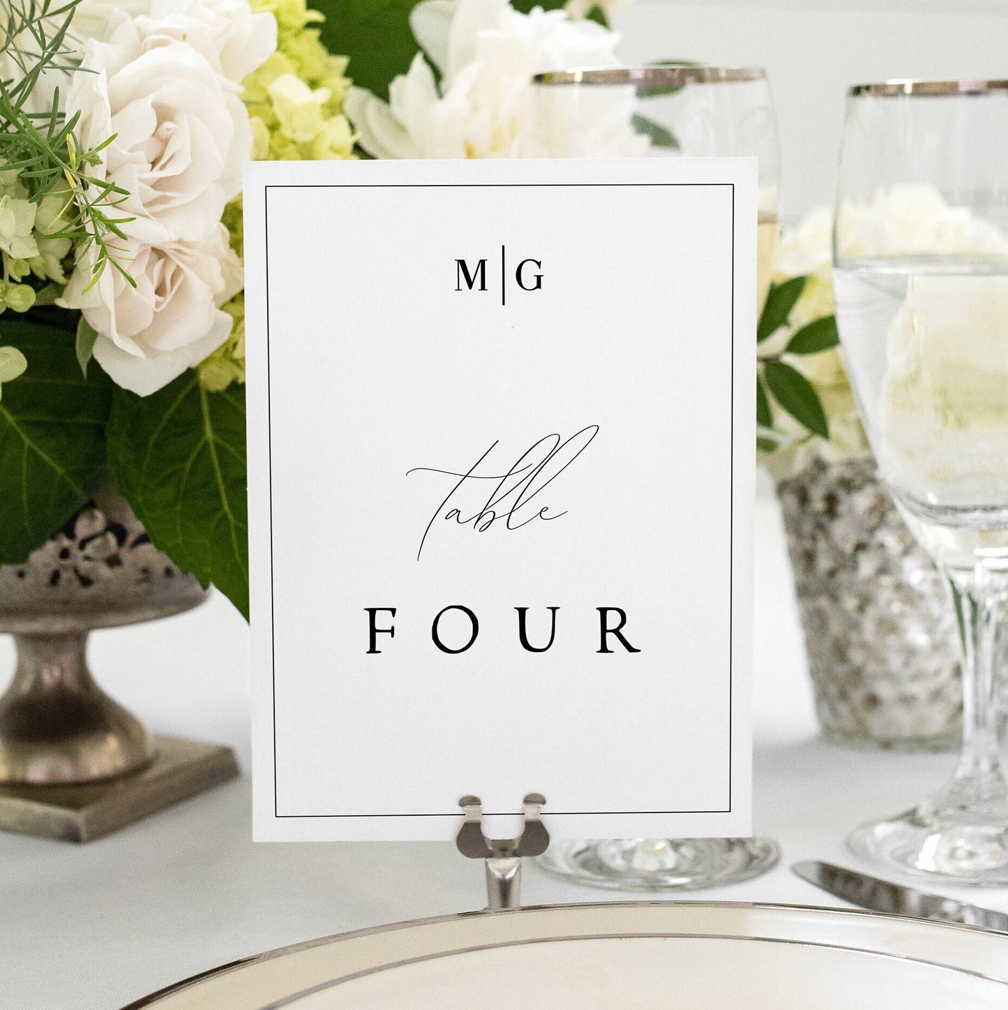 Madelyn Elegant Wedding Table Number Template