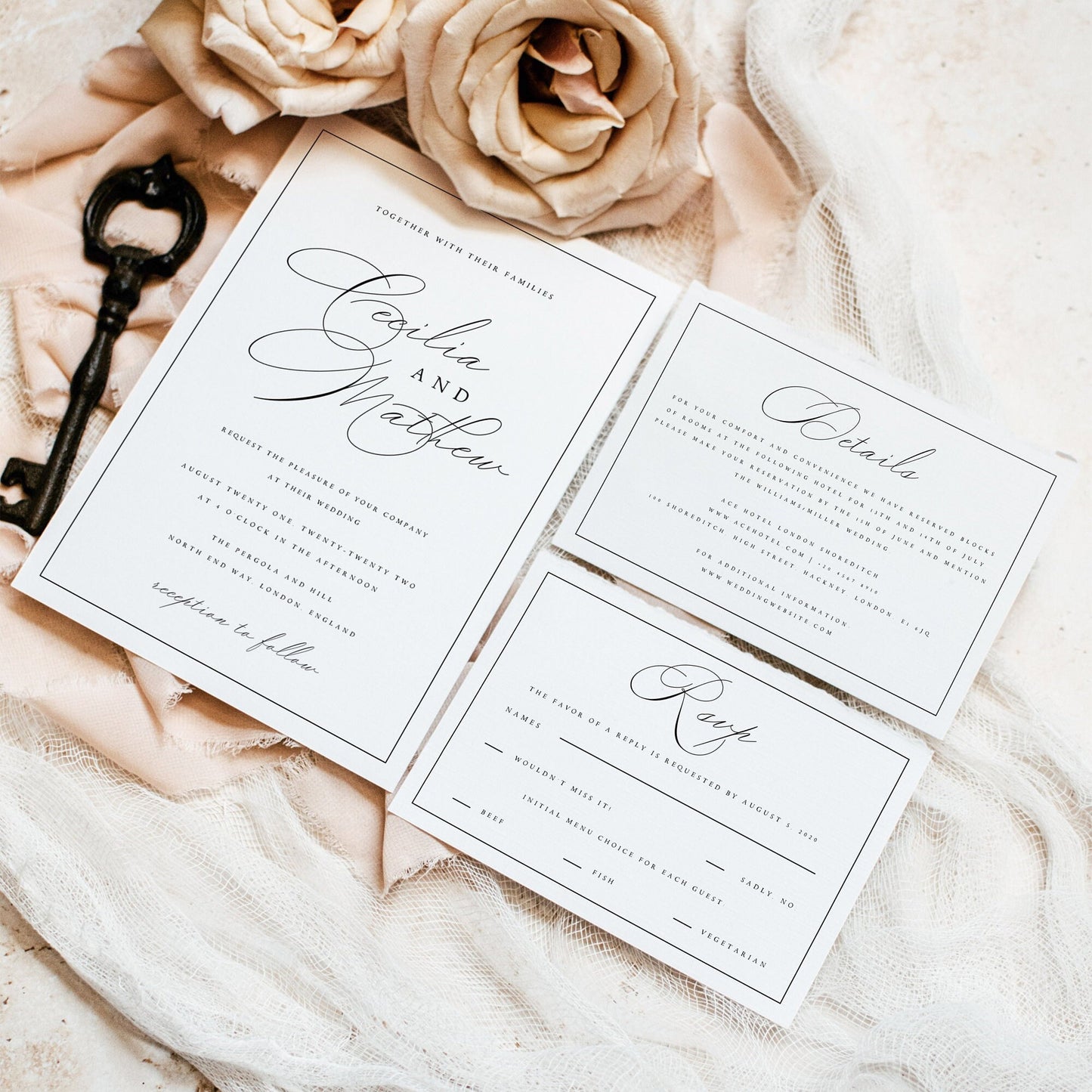 Cecilia Wedding Invitation Template Set