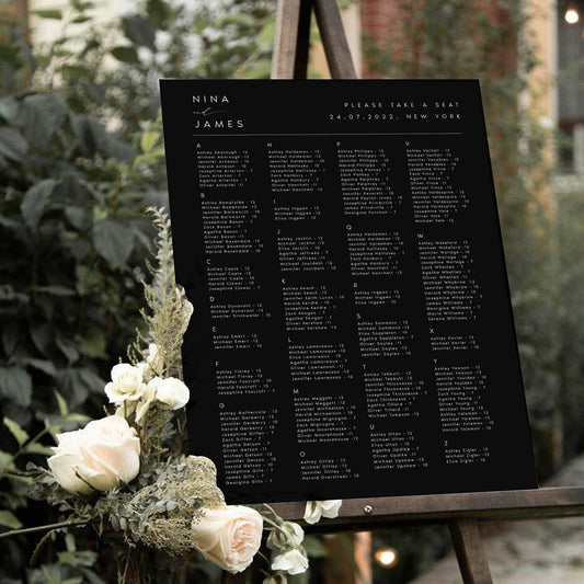 Nina Modern Wedding Seating Chart Template