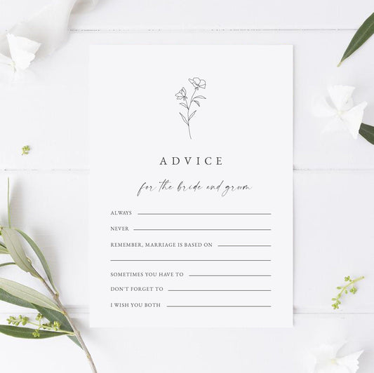 Catherine Bridal Shower Advice Card Template