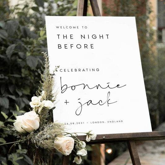 Bonnie Modern Rehearsal Dinner Sign