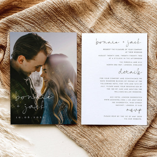 Bonnie Minimalist Wedding Invitation Template