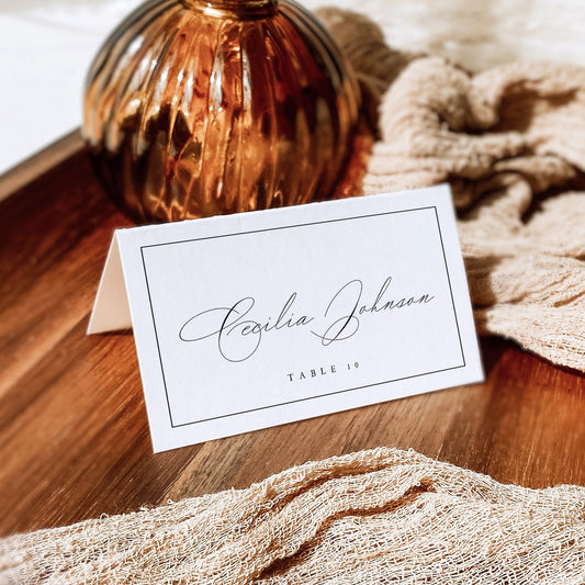 Cecilia Classic & Border Wedding Place Card Template