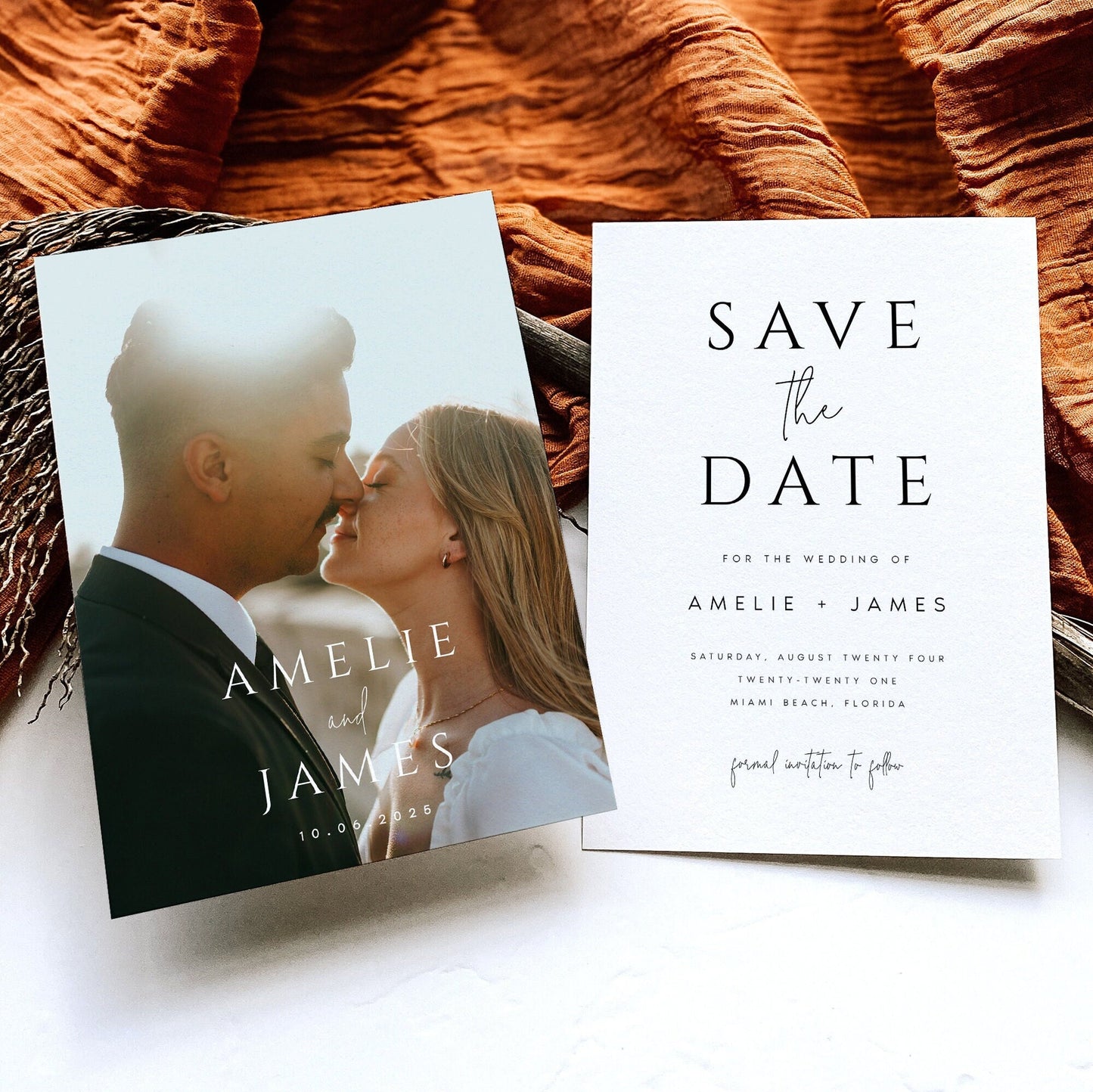 Amelie Photo Save the Date Invitation Template