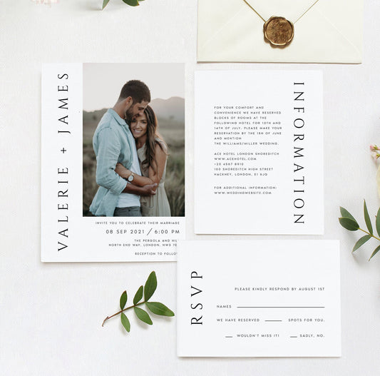 Modern Photo Wedding Invitation Template