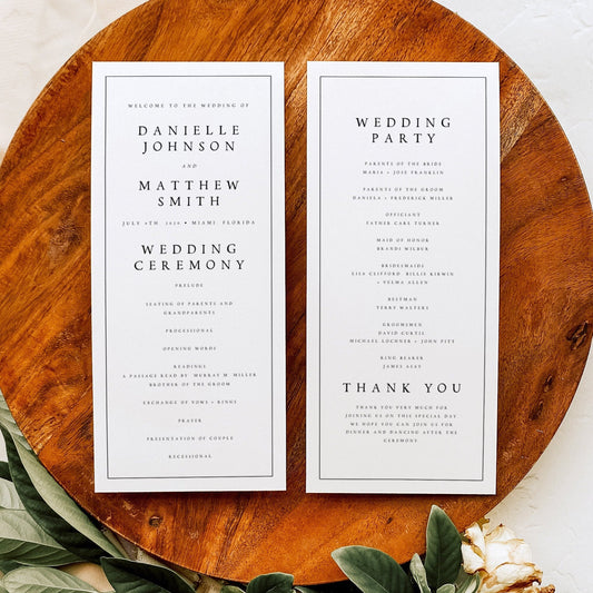 Danielle Modern Wedding Program Template