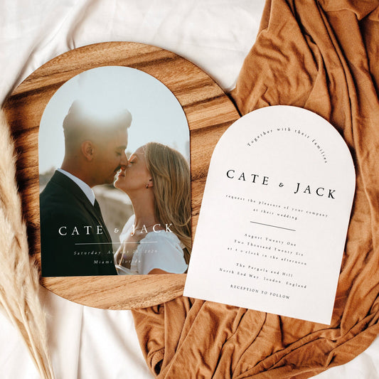 Cate ARCHED Photo Wedding Invitation Template