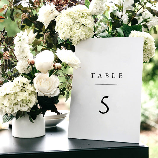 Cate Wedding Table Number Template