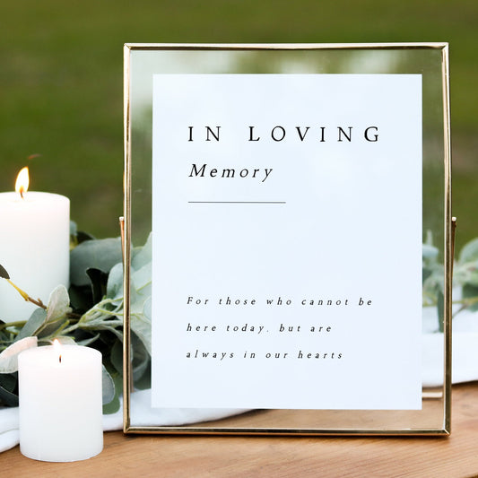 Cate In Loving Memory Sign Template