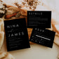 Nina Black Wedding Invitation Set Template