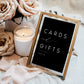 Nina Black Cards and Gifts Sign