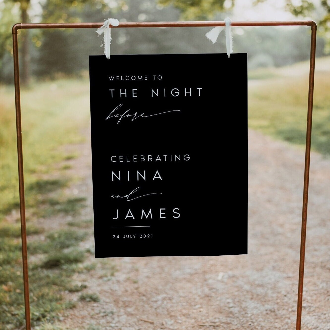 Nina The Night Before Welcome Sign Template