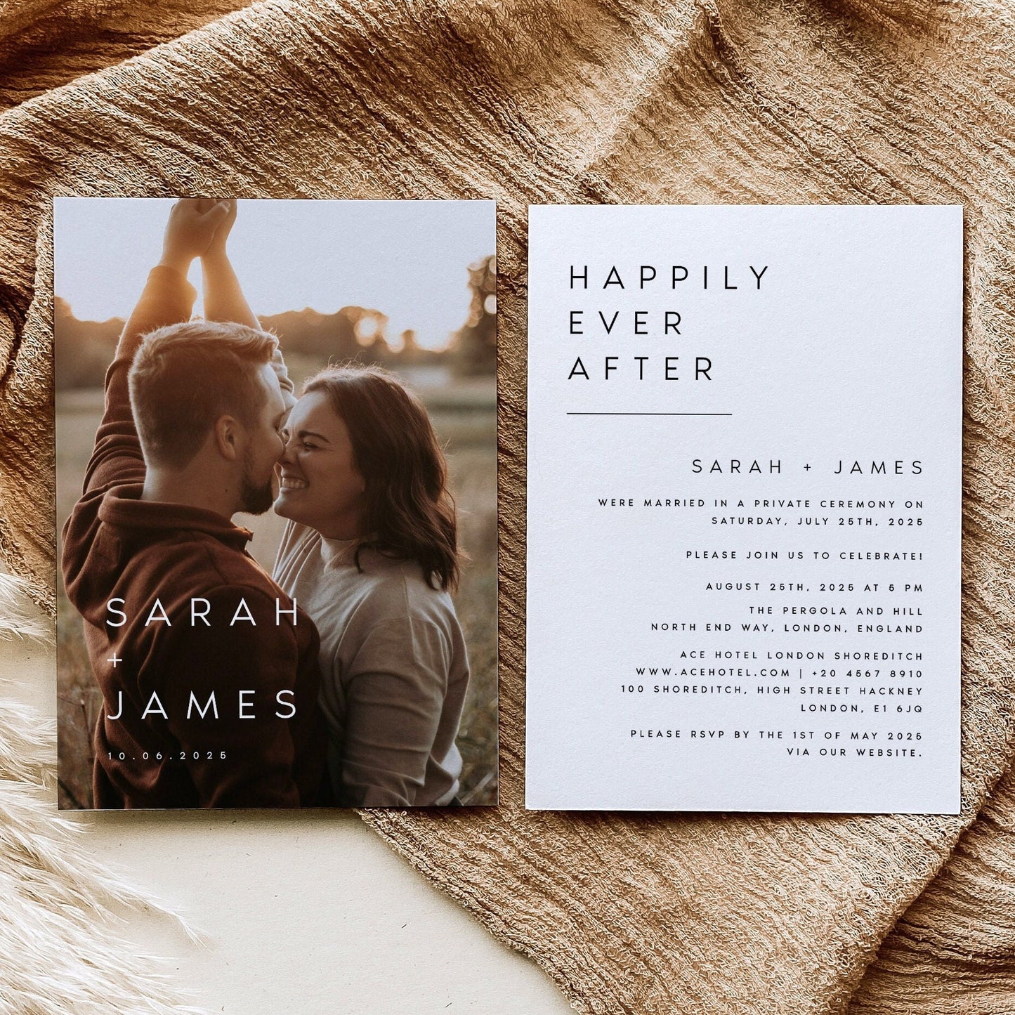 Sarah Photo Wedding Announcement Template