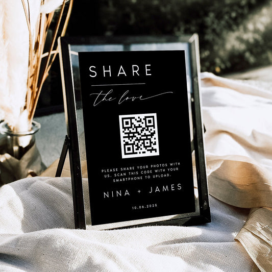 Nina Share the Love QR Code Sign Template