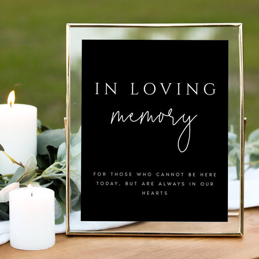 Rose In Loving Memory Sign Template