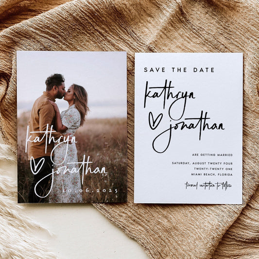 Kathryn Modern Minimal Save the Date Editable Template