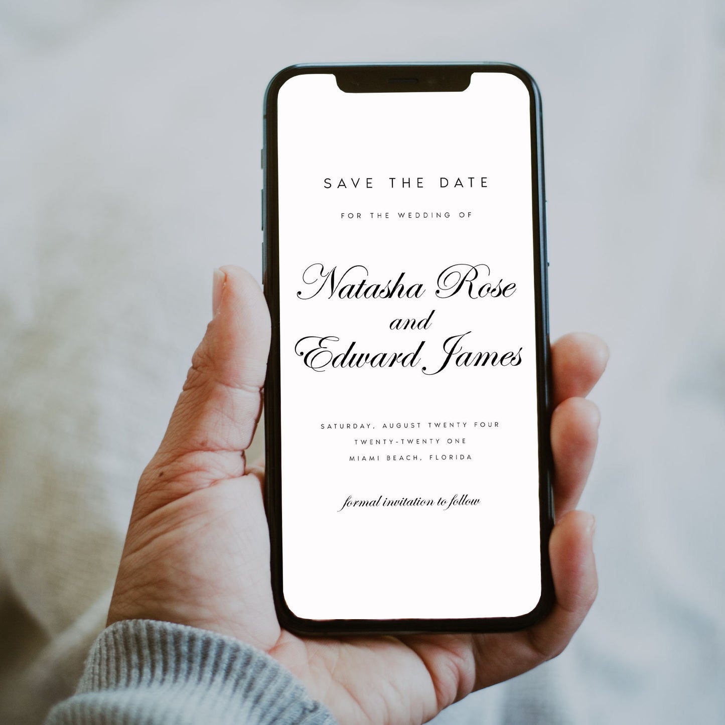 Natasha Classic Save the Date Evite Template