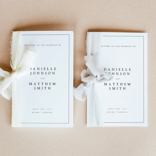 Danielle Wedding Program Timeline Template Foldable