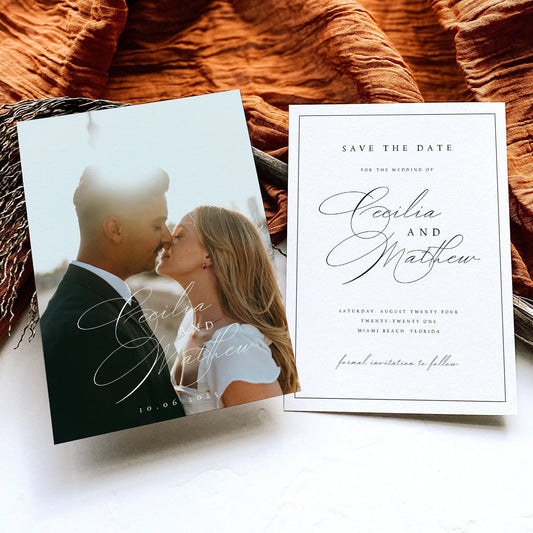 Cecilia Classic Photo Save the Date Template