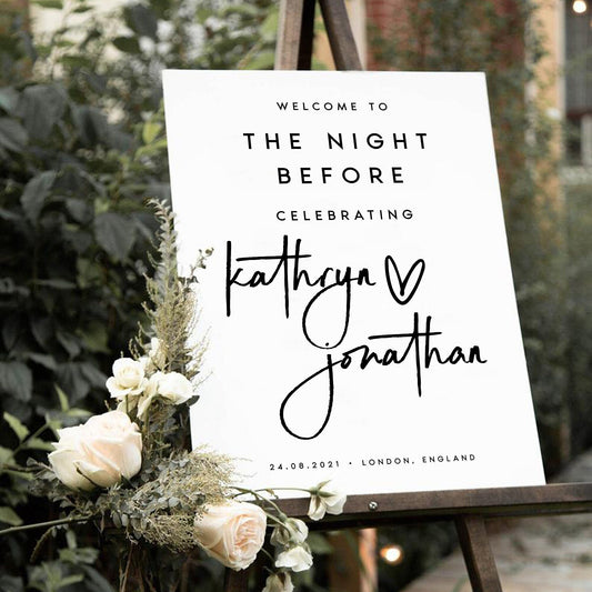 Kathryn Rehearsal Dinner Welcome Sign