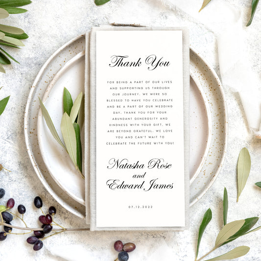 Natasha Classic Script Thank You Letter