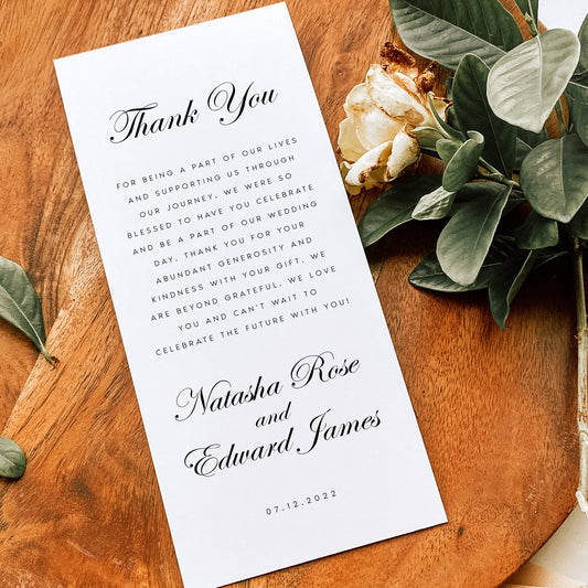 Natasha Classic Script Thank You Letter