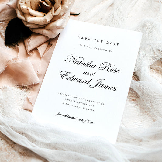 Natasha Calligraphy Save The Date Template