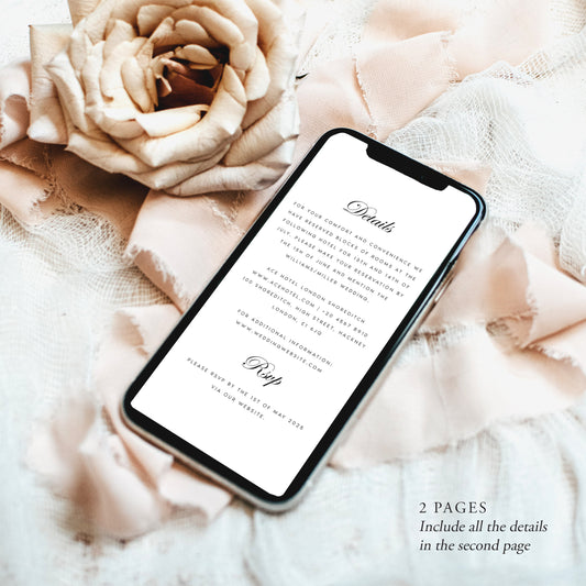 Natasha Classic Wedding Electronic Invitation