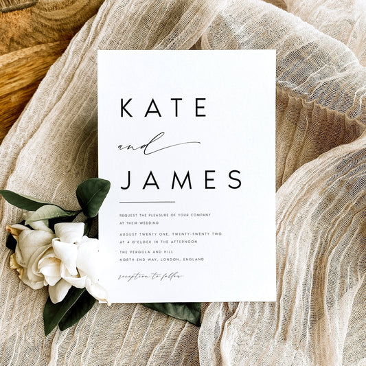 Kate Modern Wedding Invitation Template