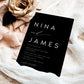 Nina Black Wedding Invitation Template