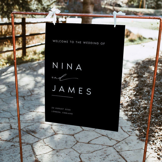 Nina MODERN Wedding Welcome Sign