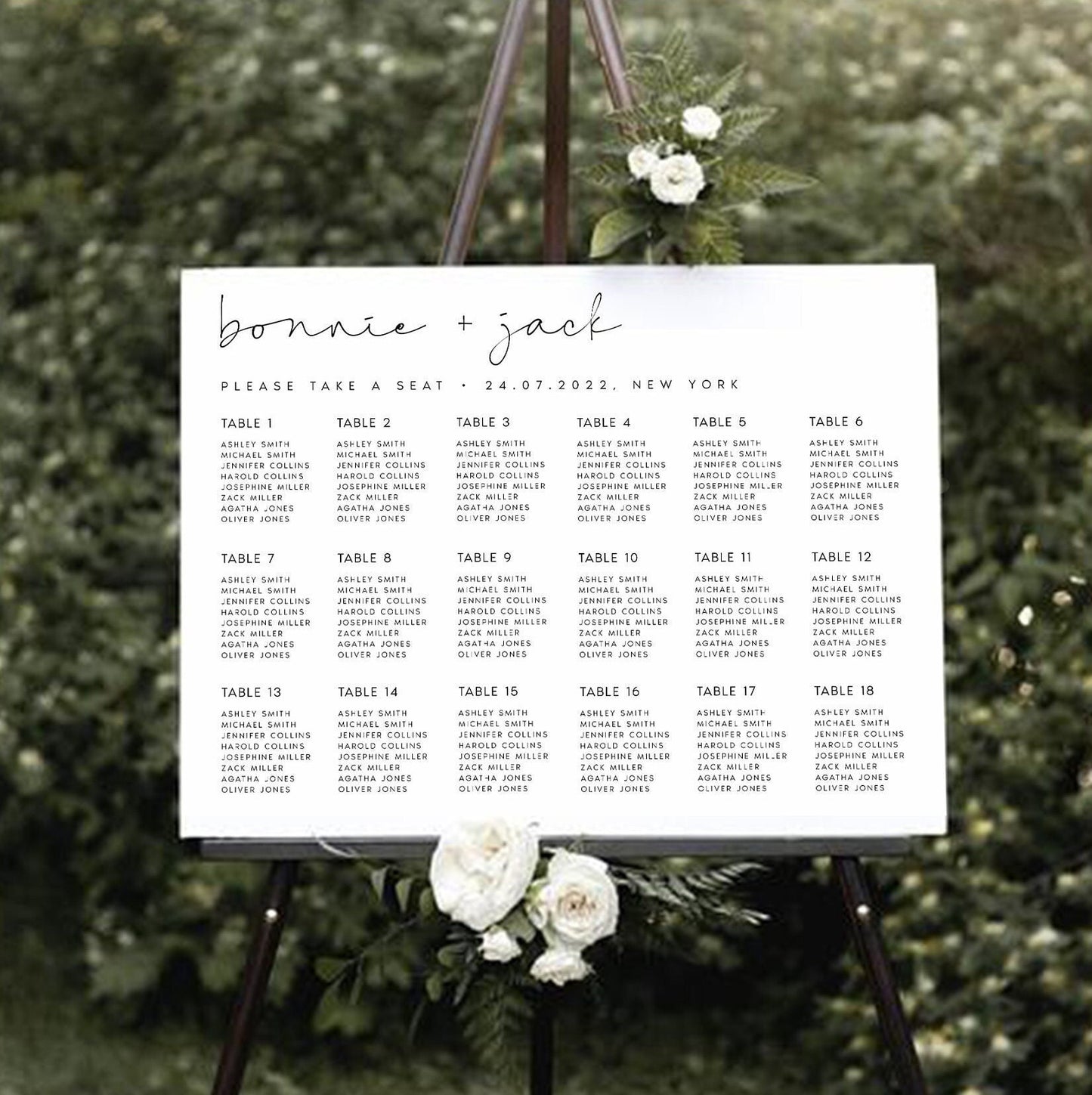 Bonnie Wedding Seating Chart Template