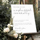 Bonnie Unplugged Ceremony Sign Template