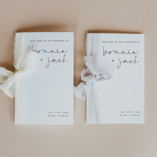 Bonnie Minimalist Foldable Wedding Program Template