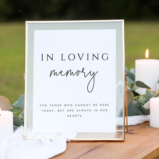 Amelie In Loving Memory Sign Template