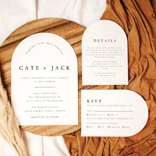 Cate ARCHED Wedding Invitation Set Template