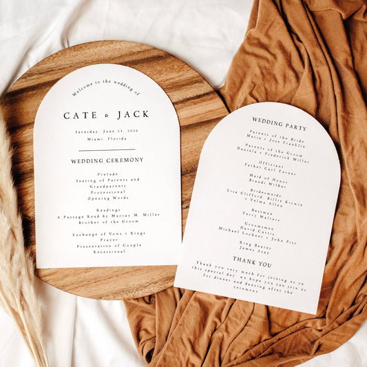 Cate ARCHED Wedding Program Template