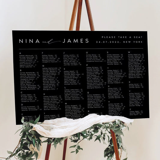 Nina Alphabetical Seating Chart Template Download