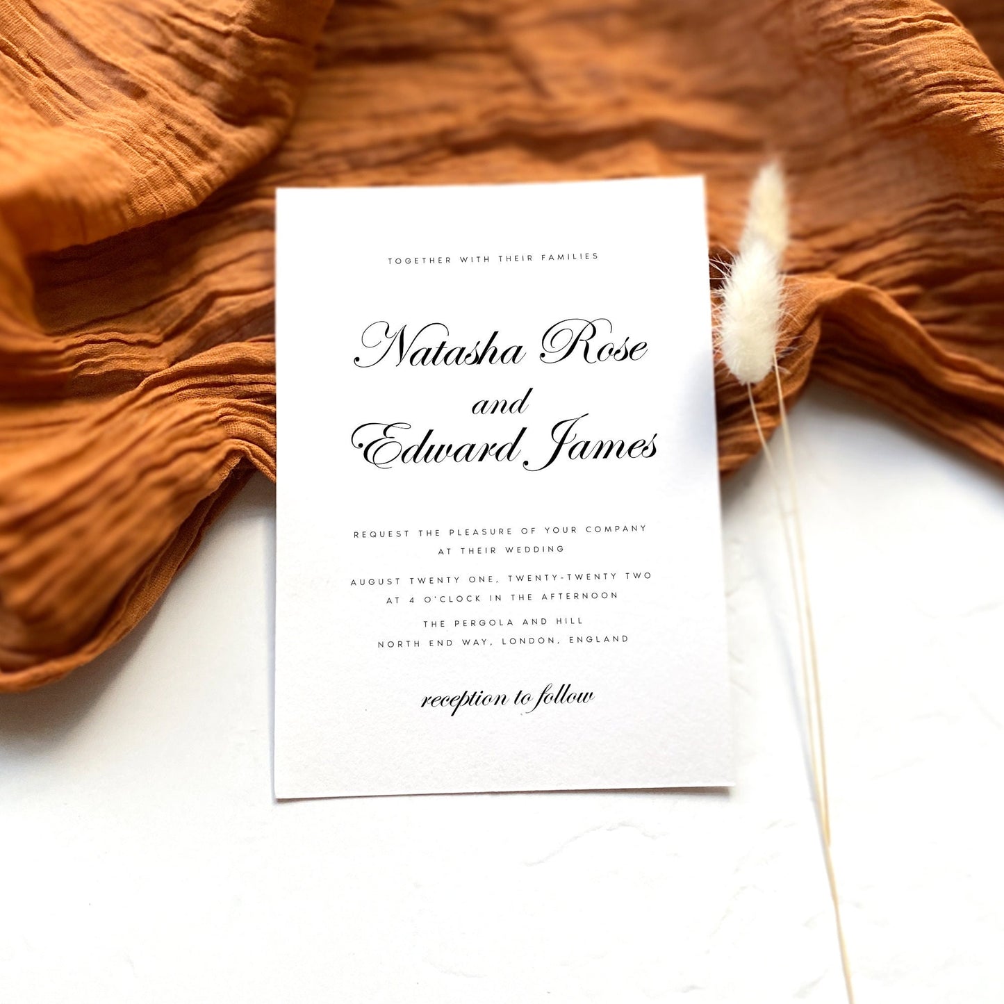 Natasha Script Wedding Invitation Template