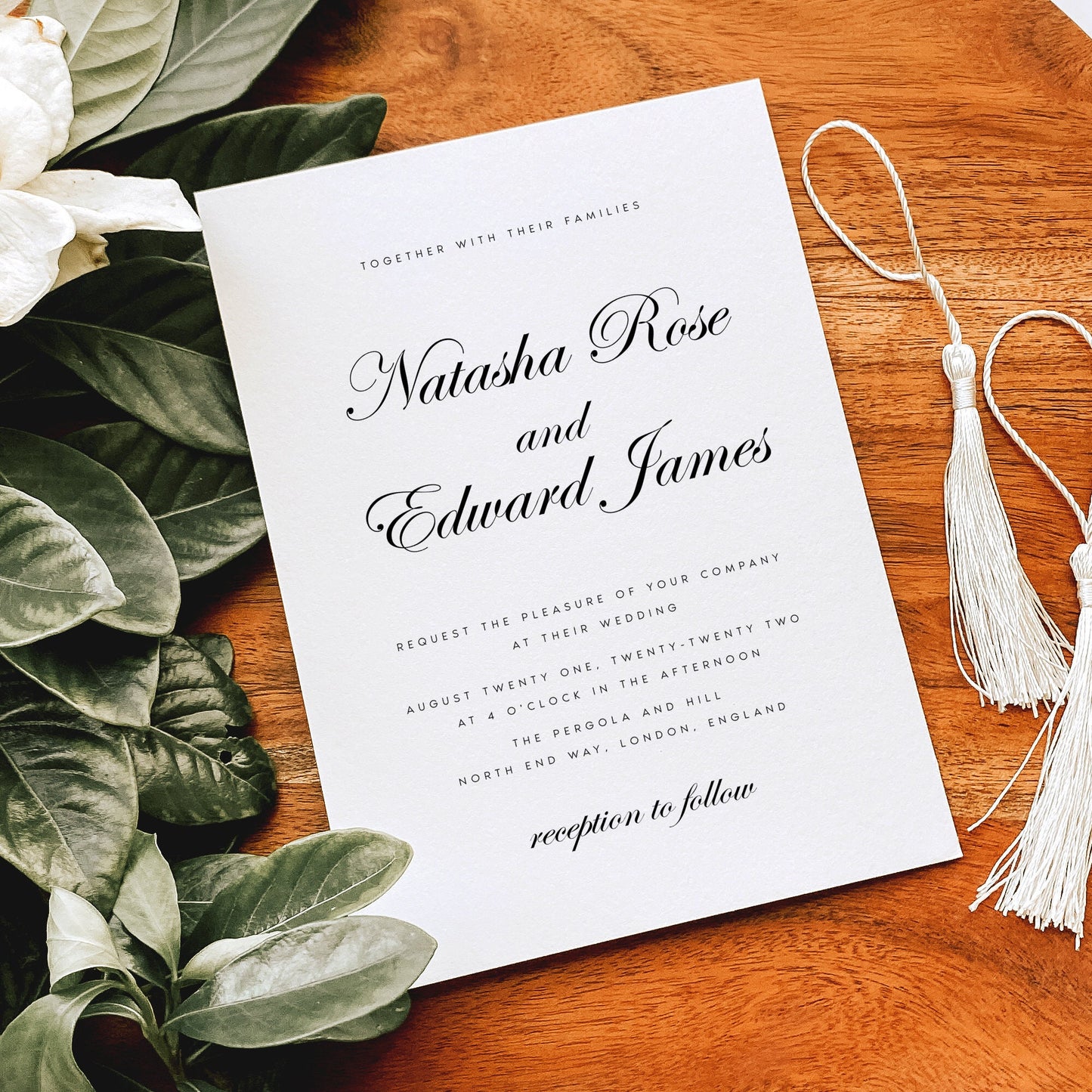 Natasha Script Wedding Invitation Template