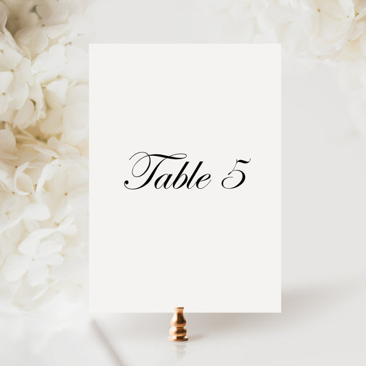 Natasha Wedding Table Number Template