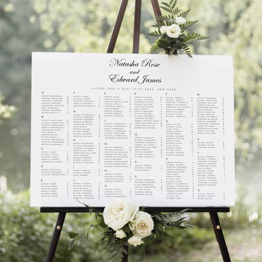 Natasha Classic Calligraphy Seating Chart Template