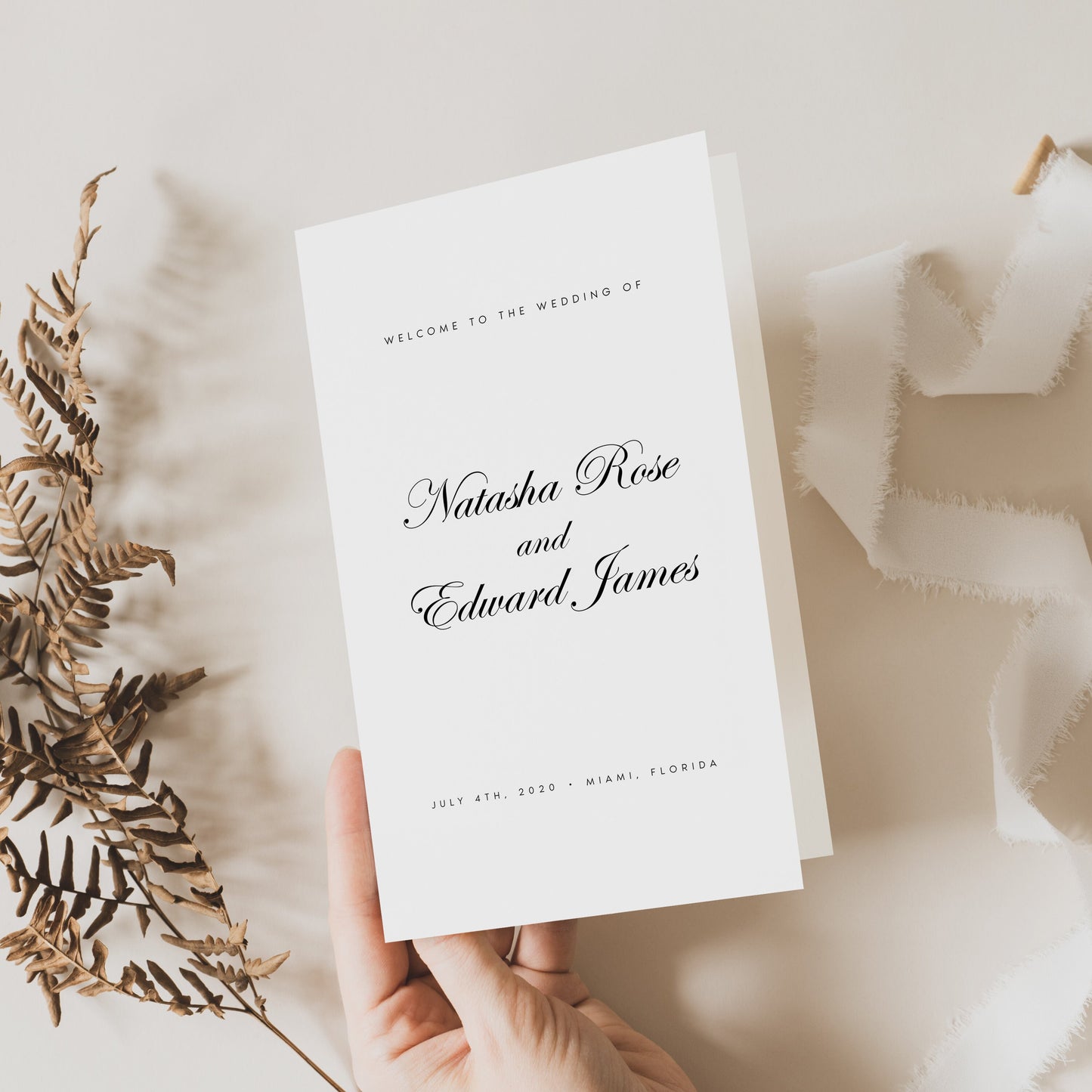 Natasha Elegant Wedding Program Template